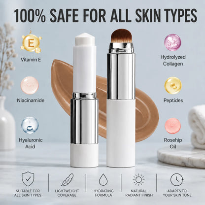 Color Changing Foundation Stick with Built In Brush | 2 in 1