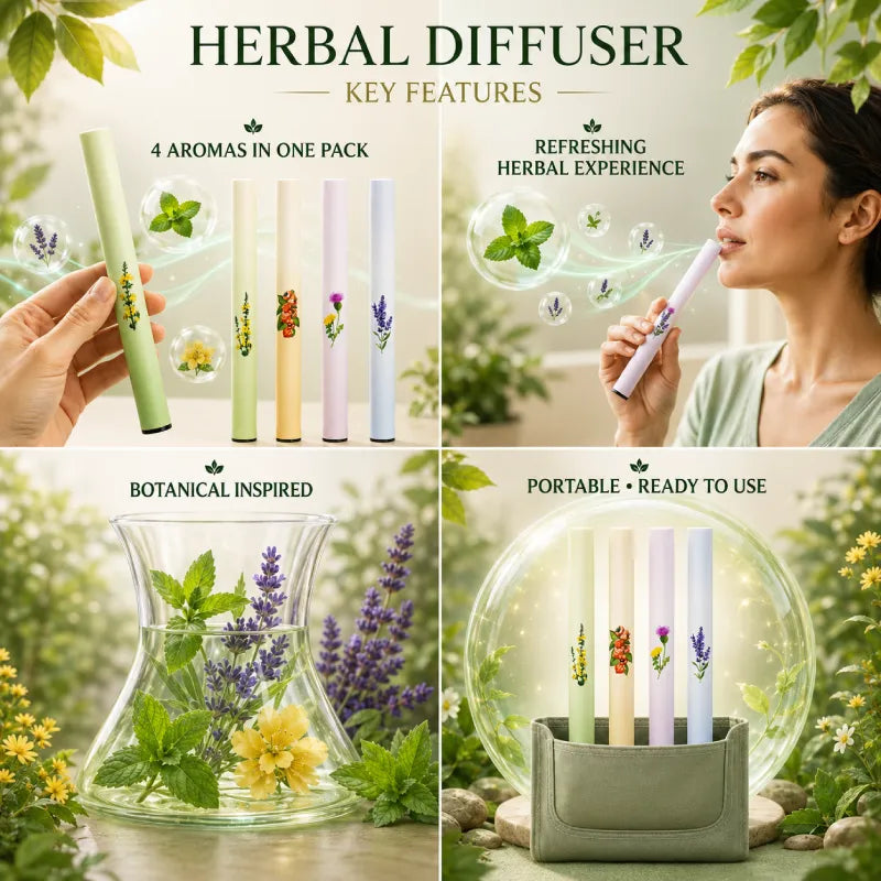 Herbal Diffuser Set | 4 Aromas Pack