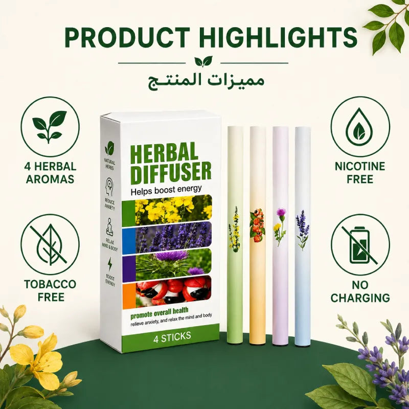 Herbal Diffuser Set | 4 Aromas Pack