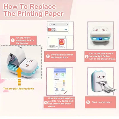 Portable Mini Thermal Printer | Inkless Bluetooth Pocket Printer
